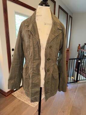 Old Navy Women’s Olive Green Military Utility Field Jacket Cotton Size M